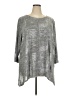 Ruby Rd. Metallic Silver 3/4 Sleeve Top Size 2X - photo 1