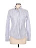 Theory Checkered-gingham Purple Long Sleeve Button-Down Shirt Size M - photo 1
