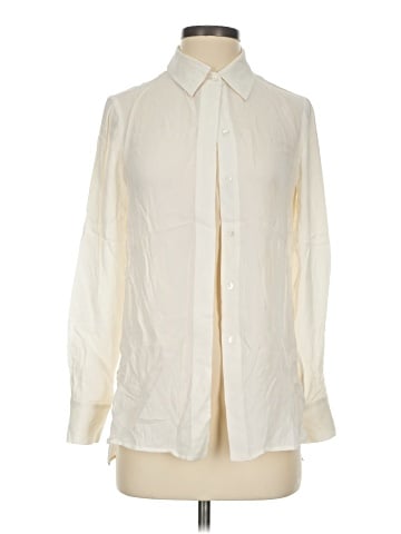 Vince. Long Sleeve Silk Top (view 1)