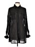 Daisy Fuentes Black Long Sleeve Button-Down Shirt Size L - photo 1