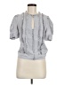 Alberta Ferretti 100% Silk Gray Short Sleeve Silk Top Size 6 - photo 1