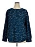 Ann Taylor 100% Polyester Stars Blue Long Sleeve Blouse Size XL - photo 1