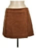 MNG Solid Brown Casual Skirt Size M - photo 1