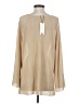 Elizabeth and James 100% Polyester Tan Long Sleeve Blouse Size S - photo 2