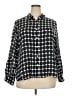 Foxcroft 100% Tencel Houndstooth Black 3/4 Sleeve Blouse Size 20W - photo 1