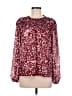 Maje 100% Polyester Print Burgundy Long Sleeve Blouse Size Med (2) - photo 1