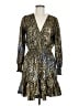 MICHAEL Michael Kors Animal Print Metallic Gold Cocktail Dress Size M - photo 1