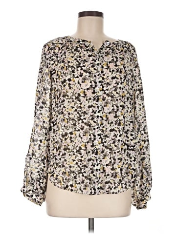 Theory Long Sleeve Silk Top (view 1)