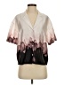 Express 100% Polyester Color Block Ivory Short Sleeve Blouse Size S - photo 1