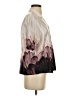 Express 100% Polyester Color Block Ivory Short Sleeve Blouse Size S - photo 4