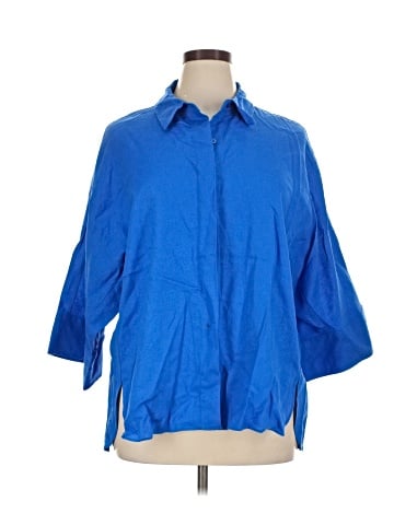 Zara 3/4 Sleeve Button-Down Shirt (view 1)