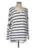 ENTI Stripes White Pullover Sweater Size L - photo 1