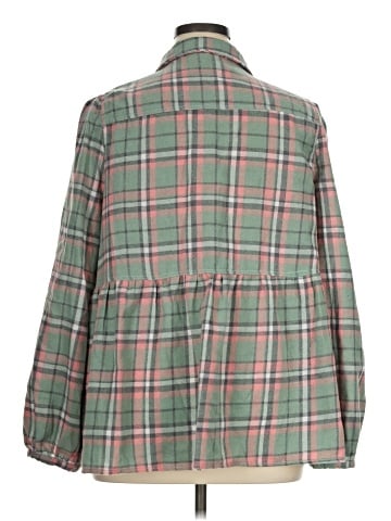 Cotton Bleu Long Sleeve Button-Down Shirt (view 2)