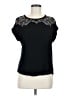 Apt. 9 100% Viscose Black Short Sleeve Top Size M (petite) - photo 1