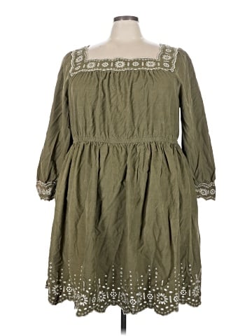 Madewell Plus Embroidered Corduroy Square-Neck Mini Dress (view 1)
