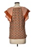 DR2 100% Rayon Orange Short Sleeve Blouse Size L - photo 2