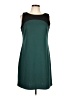 Apt. 9 Color Block Teal Casual Dress Size L - photo 1