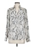 Express 100% Polyester Animal Print Silver Long Sleeve Blouse Size M - photo 1
