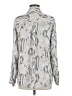 Express 100% Polyester Animal Print Silver Long Sleeve Blouse Size M - photo 2