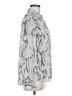 Express 100% Polyester Animal Print Silver Long Sleeve Blouse Size M - photo 4