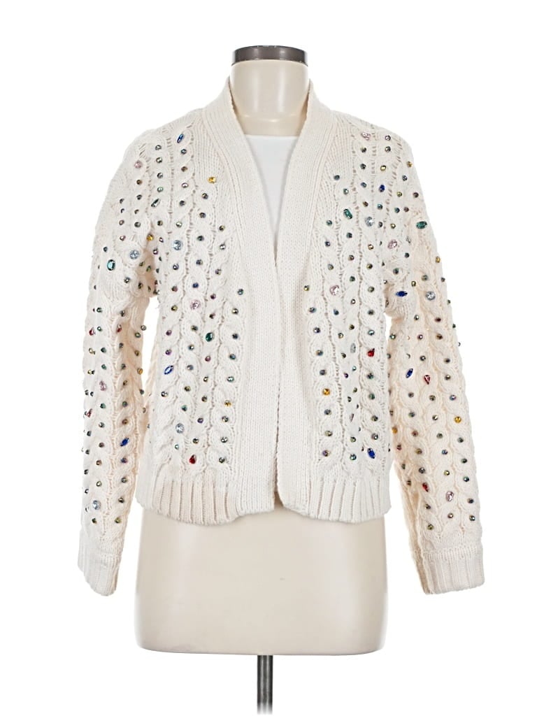 Pre-owned Maeve Cardigan Sweater In White