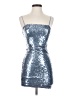 Emerald Sundae 100% Nylon Metallic Silver Cocktail Dress Size XS - photo 1