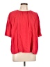 Hinge Red Short Sleeve Blouse Size L - photo 1