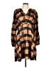 Halogen Plaid Brown Casual Dress Size L - photo 1