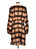 Halogen Plaid Brown Casual Dress Size L - photo 2