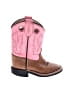 Old West 100% Leather Pink Boots Size 6 1/2 (youth, wide) - photo 1