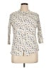 Boden Polka Dots Ivory 3/4 Sleeve Button-Down Shirt Size 14 - photo 1