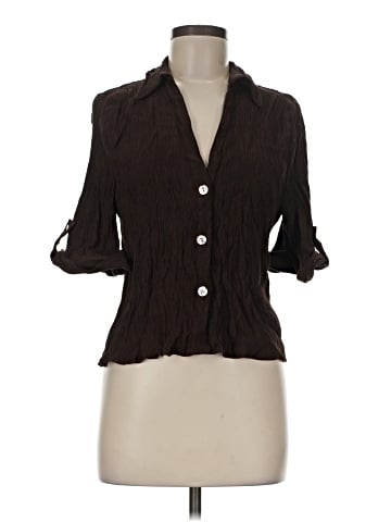 Zara 3/4 Sleeve Button-Down Shirt (view 1)