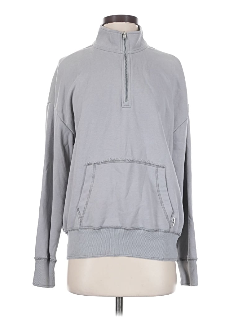 Pre-owned Hollister Zip Up Hoodie In Gray