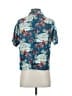 Basic Editions Floral Blue Teal Short Sleeve Blouse Size S - photo 2