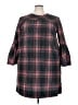 Free Assembly 100% Polyester Plaid Black Casual Dress Size 3X - photo 1
