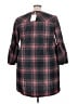 Free Assembly 100% Polyester Plaid Black Casual Dress Size 3X - photo 2