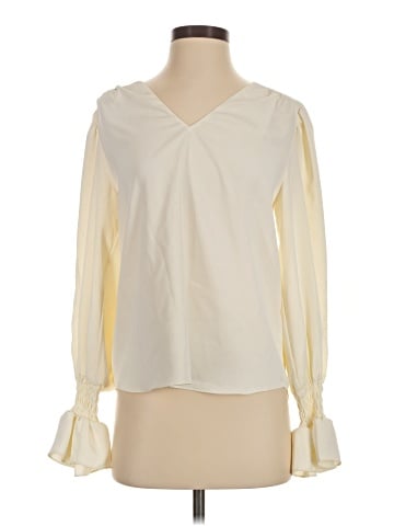 Aqua Long Sleeve Blouse (view 1)