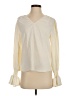 Aqua 100% Polyester Ivory Long Sleeve Blouse Size S - photo 1