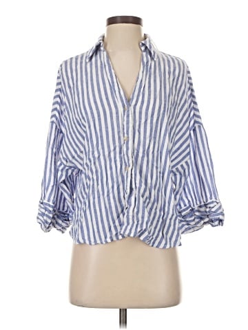 Zara 3/4 Sleeve Button-Down Shirt (view 1)
