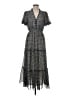Max Studio 100% Polyester Print Black Casual Dress Size M - photo 1