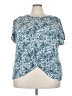 Como Black Teal Short Sleeve Blouse Size 3X - photo 1