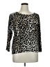 Vince Camuto Animal Print Black 3/4 Sleeve Top Size XL - photo 1