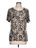 JM Collection Animal Print Ivory Short Sleeve T-Shirt Size L - photo 1