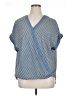 Max Studio 100% Polyester Blue Short Sleeve Blouse Size 1X - photo 1