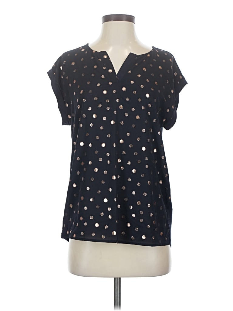 Pre-owned Papermoon Short Sleeve Blouse In Black