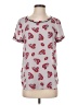 Ann Taylor 100% Polyester Hearts Gray Short Sleeve Top Size XS - photo 1