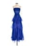 Betsy & Adam 100% Polyester Solid Blue Cocktail Dress Size 0 - photo 1