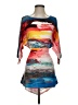 Abi Ferrin Graphic Multi Color Orange Casual Dress Size S - photo 1