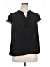 Collective Concepts 100% Polyester Black Short Sleeve Blouse Size XL - photo 1