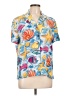 Carlisle 100% Silk Tropical Blue Short Sleeve Silk Top Size 10 - photo 1